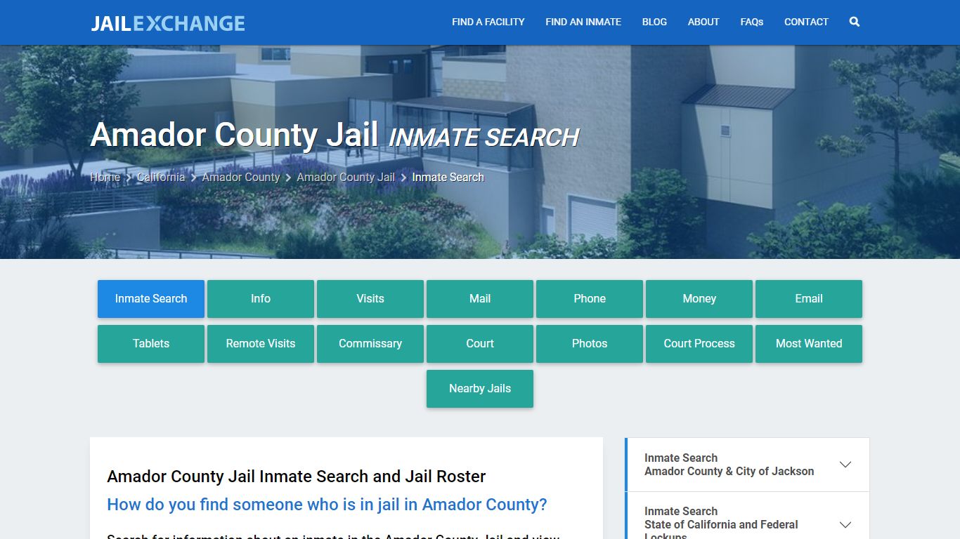 Inmate Search: Roster & Mugshots - Amador County Jail, CA